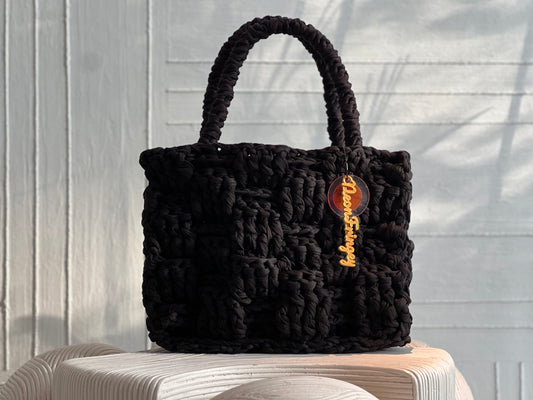 Black Basketweave Tote