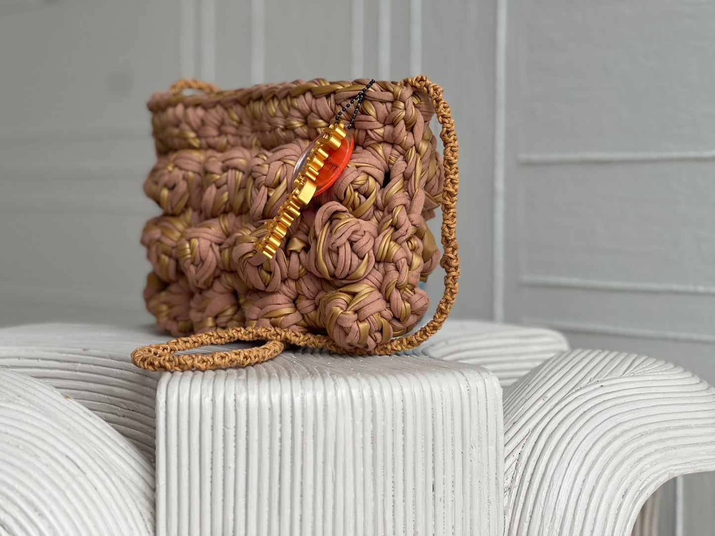 Small Tan Bubble Bag