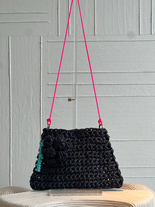 Dark Navy Mini Trapezoid w/flower