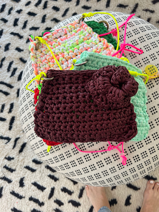Burgundy Mini Trapezoid with Flowers