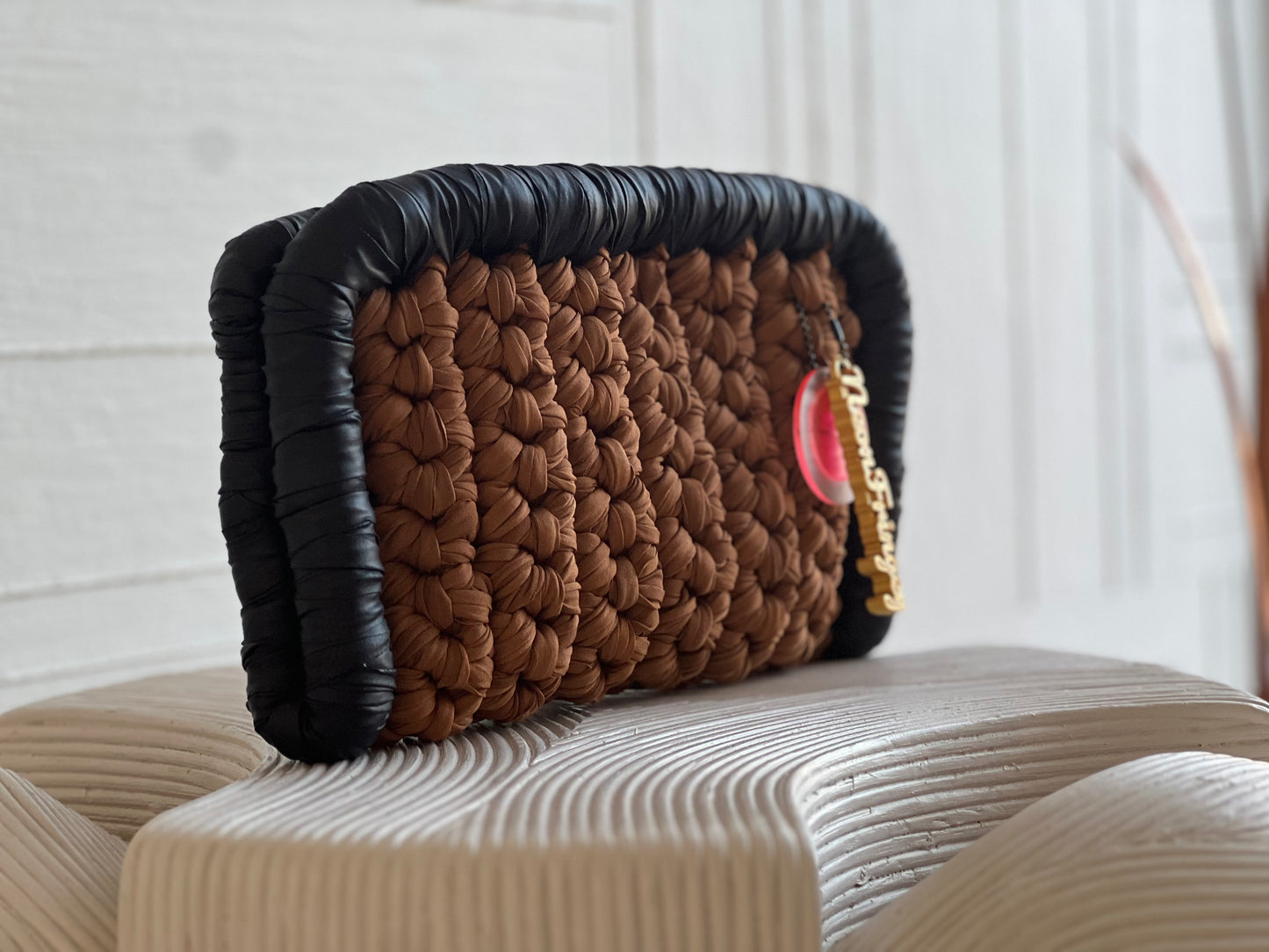Blk/brwn Border Clutch