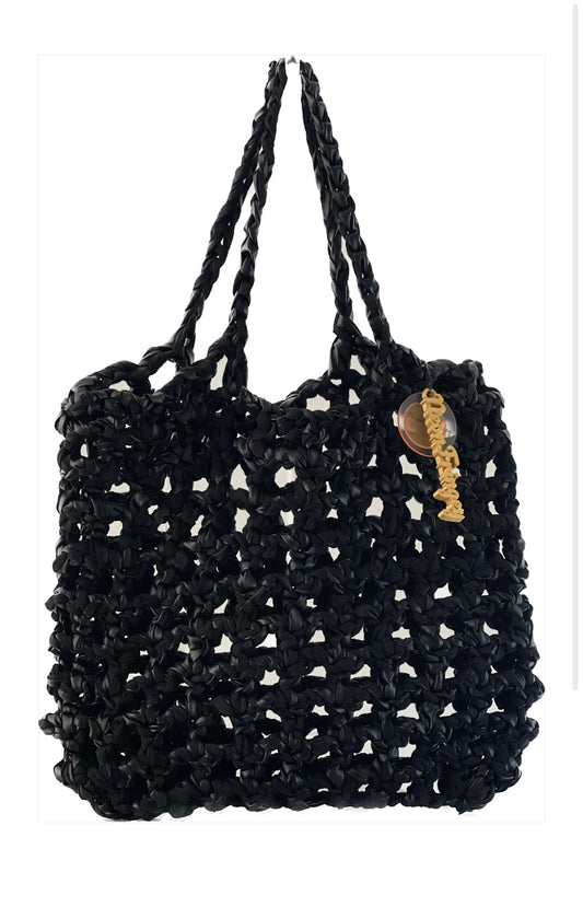 Black Fat Net Tote