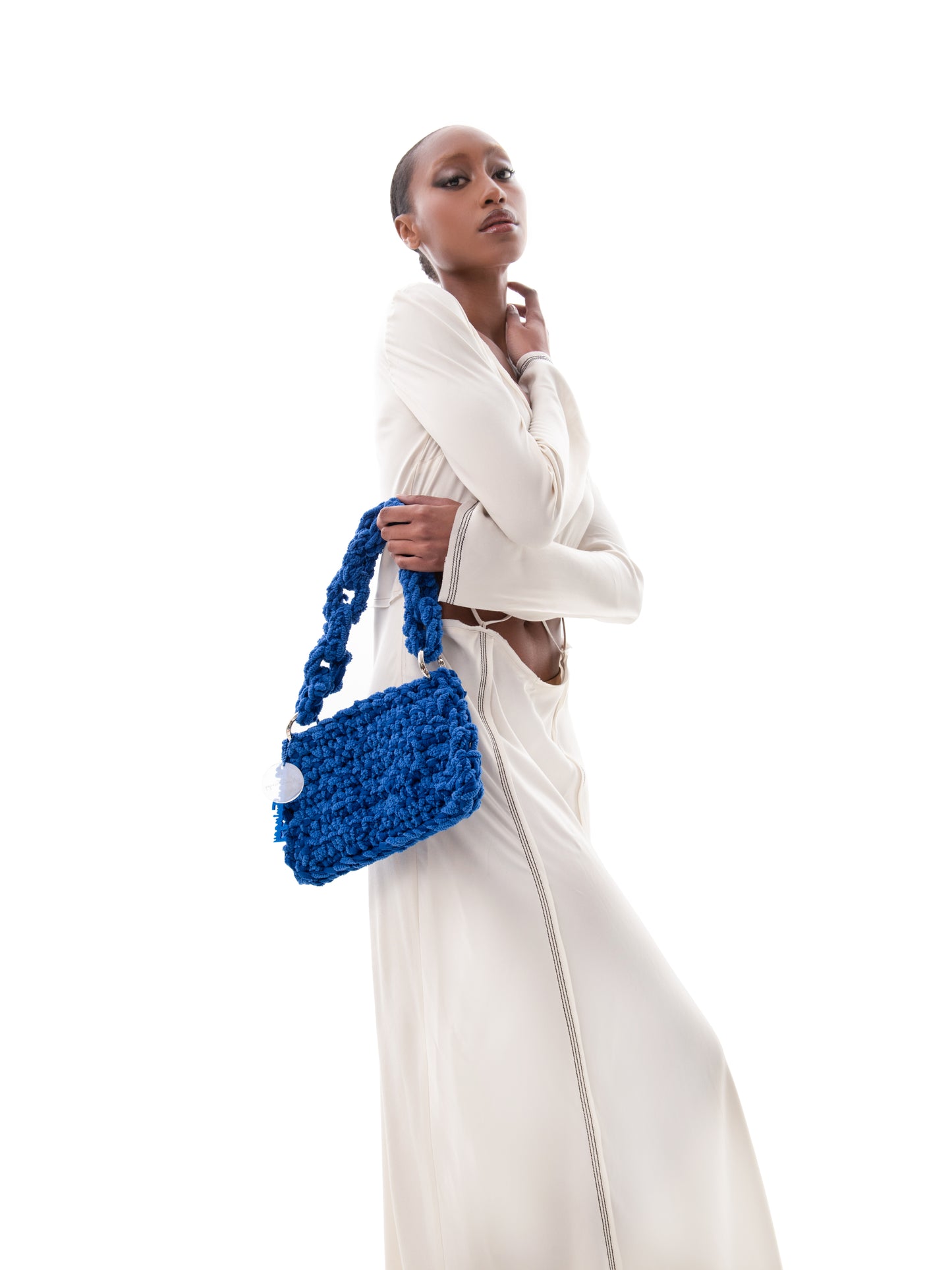 BLUE TRAPEZOID BAG