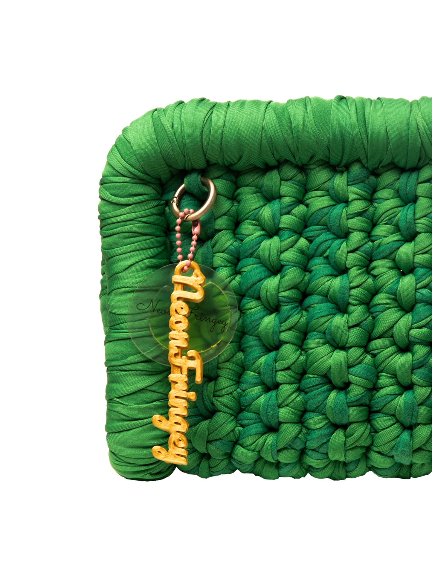 KELLY GREEN BORDER CLUTCH