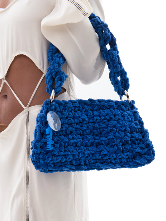 BLUE TRAPEZOID BAG