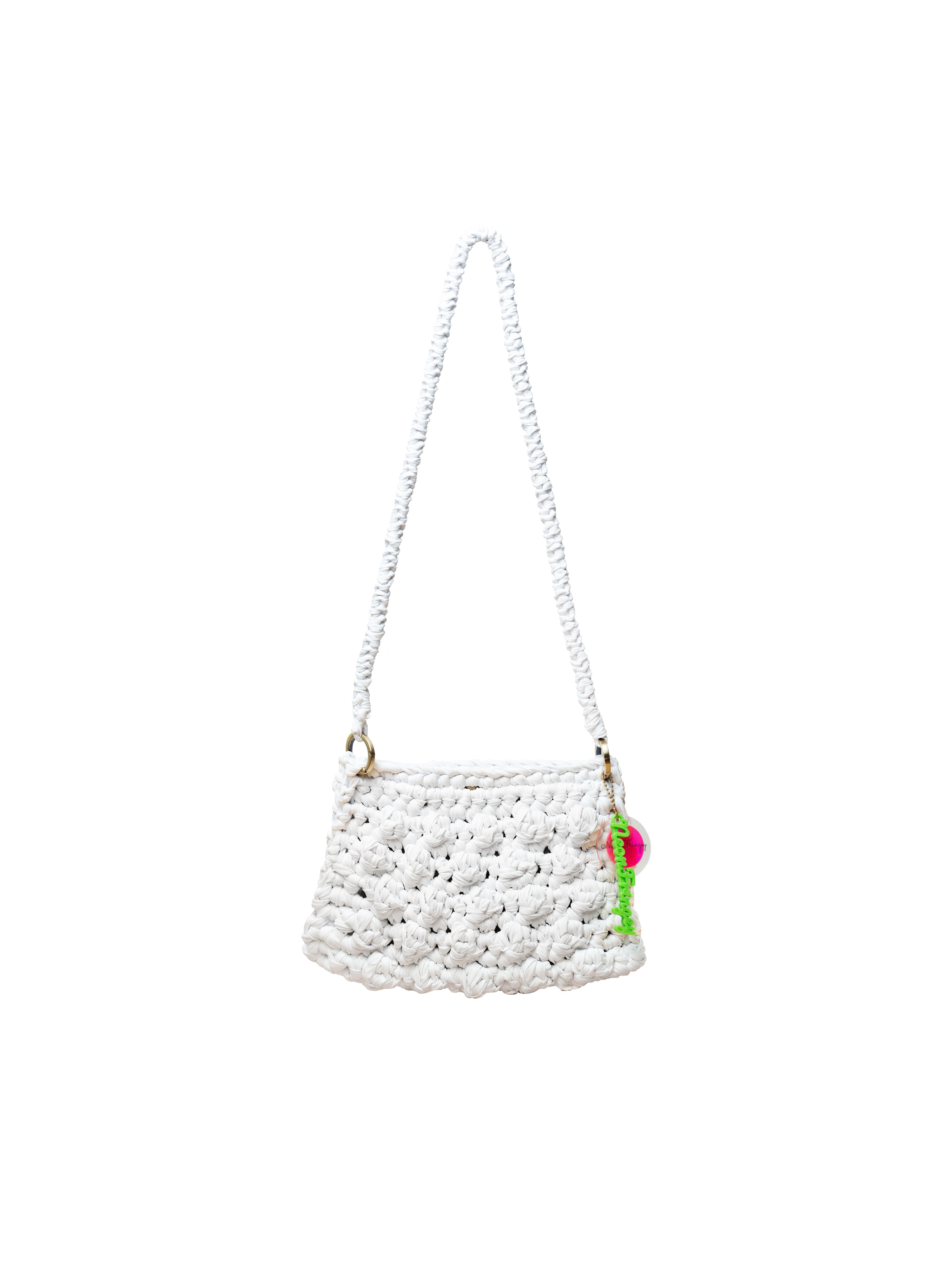White Faux Leather Bubble Bag NeonFringey