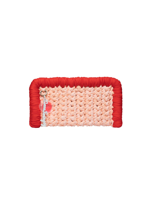Red/Peach Border Clutch