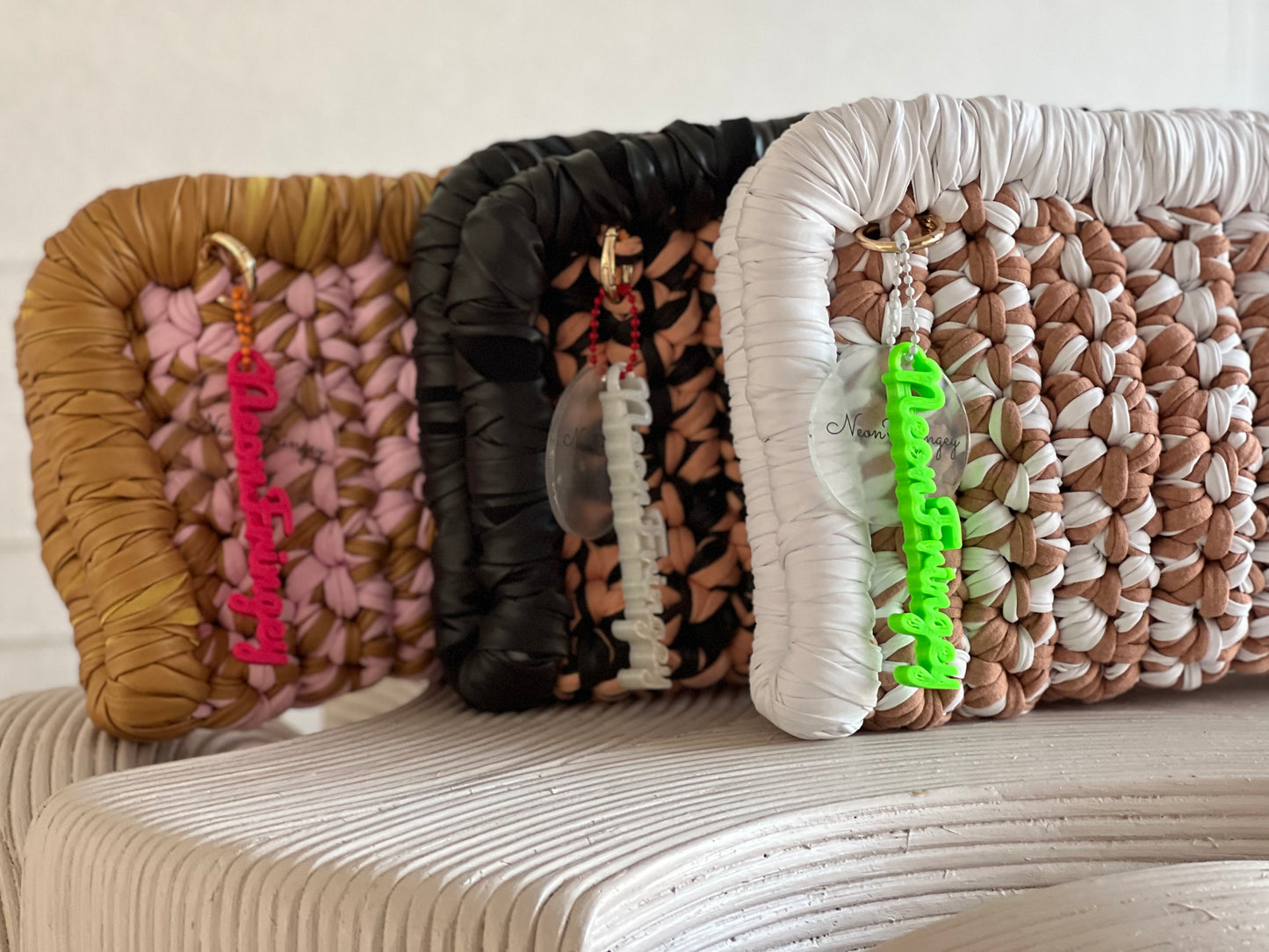 Dark Navy+ Peach Border Clutch