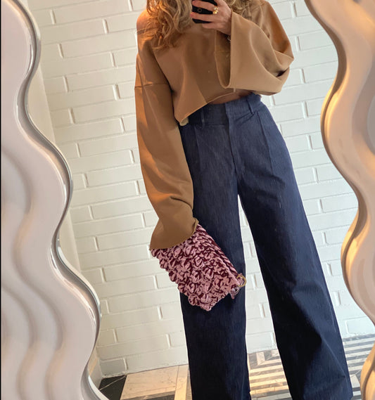 BURGUNDY & PINK BUBBLE BAG