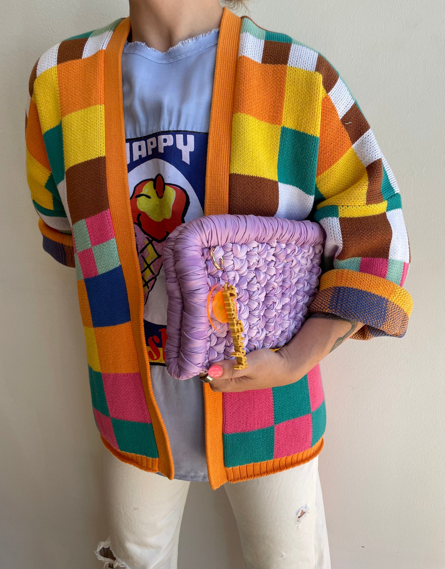 LAVENDER BORDER CLUTCH