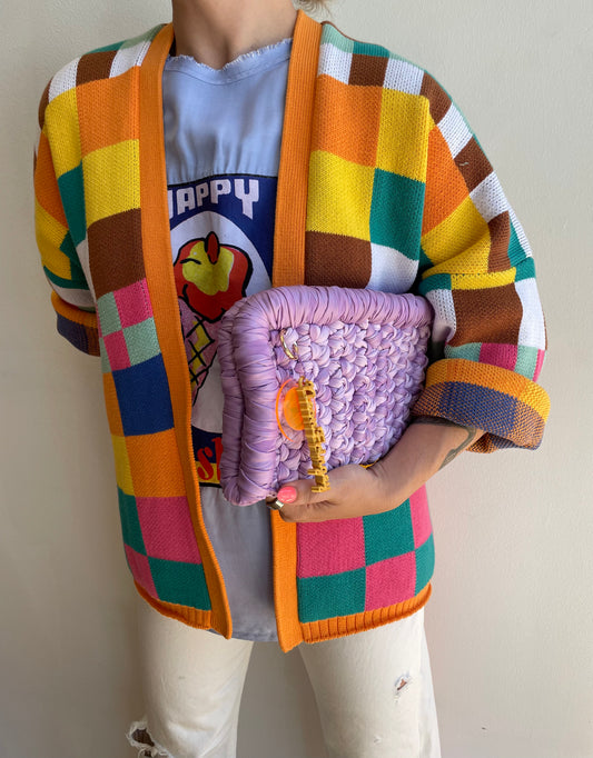 LAVENDER BORDER CLUTCH