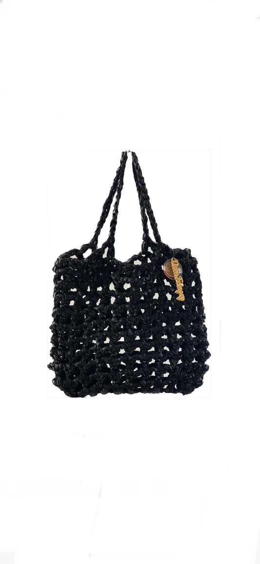 Black Fat Net Tote