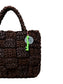 BROWN TEXTURED TOTE
