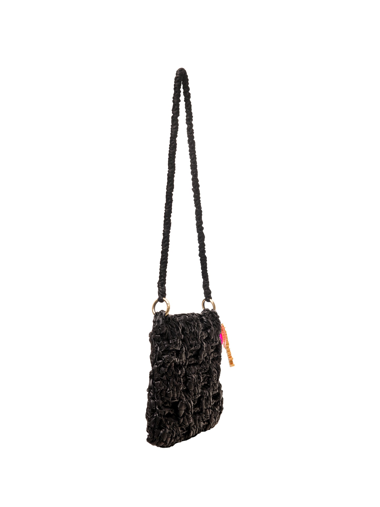 Black Basketweave Bag LG/Crossbody