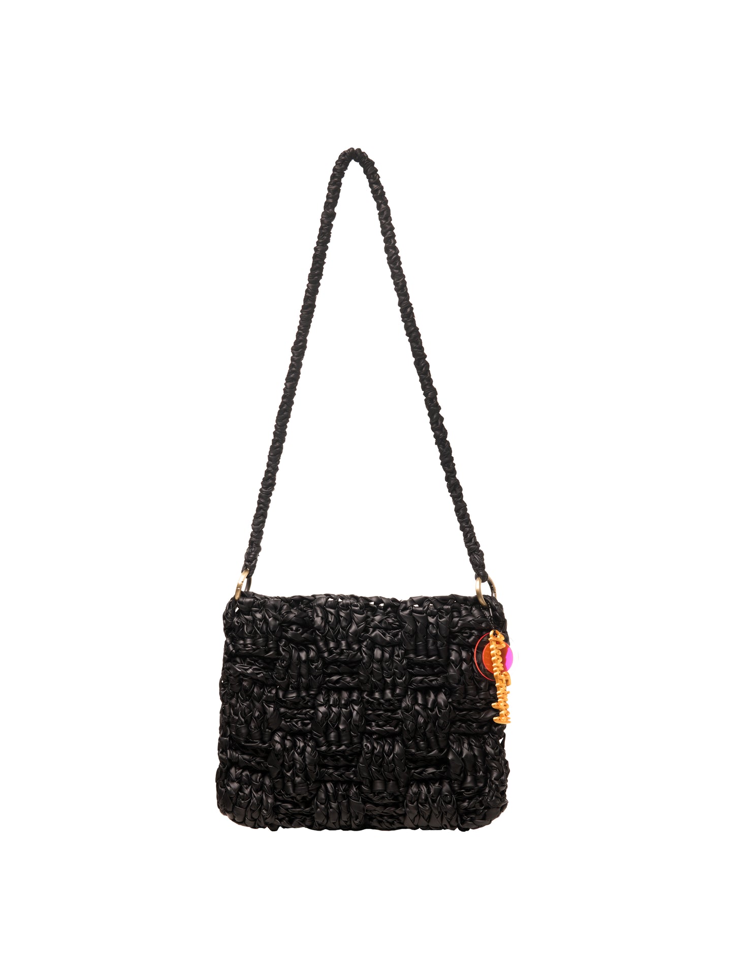 Black Basketweave Bag LG/Crossbody